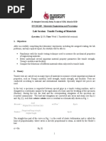 Tensile Testing Lab Sheet