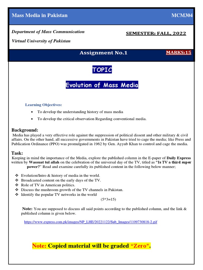 Evolution of Mass Media in Pakistan | PDF | Mass Media | Communication