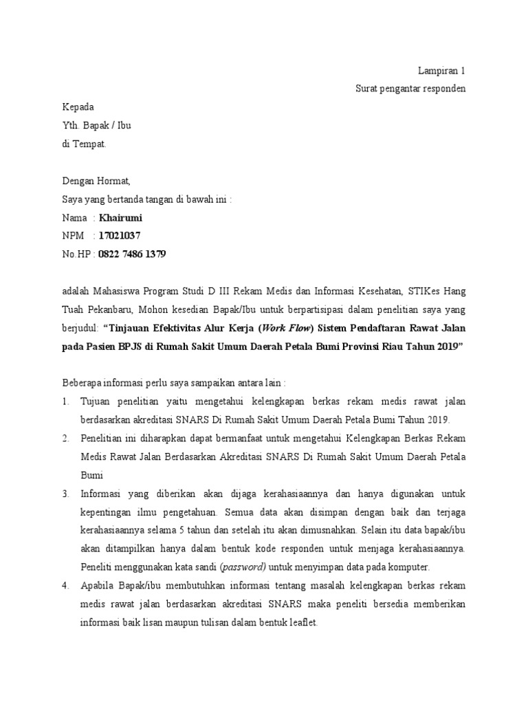 Contoh Informed Consent Penelitian Kesehatan | PDF