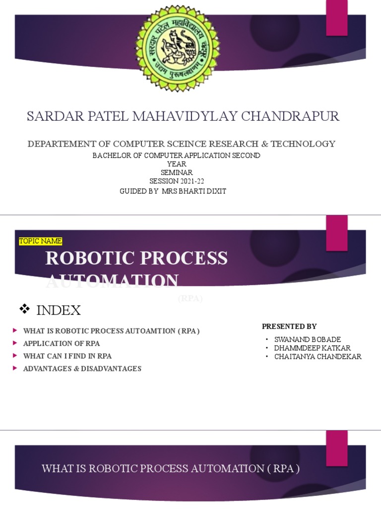 Overview of Robotic Process Automation | PDF
