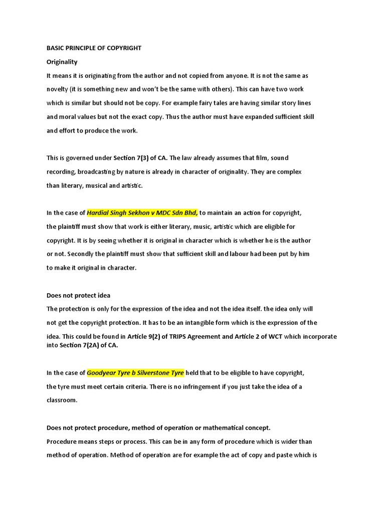 Basic Principles of Copyright Law | PDF | Copyright | Monopoly (Economics)