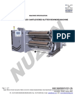 Machine Specification of Slitter