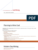 Introduction To Coal Mining: Dr. Zaeem Bin Babar