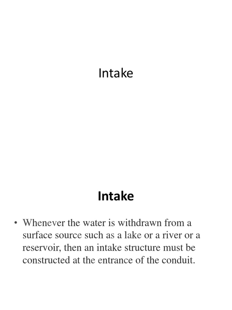 6 - Intake | PDF | Water | Dam