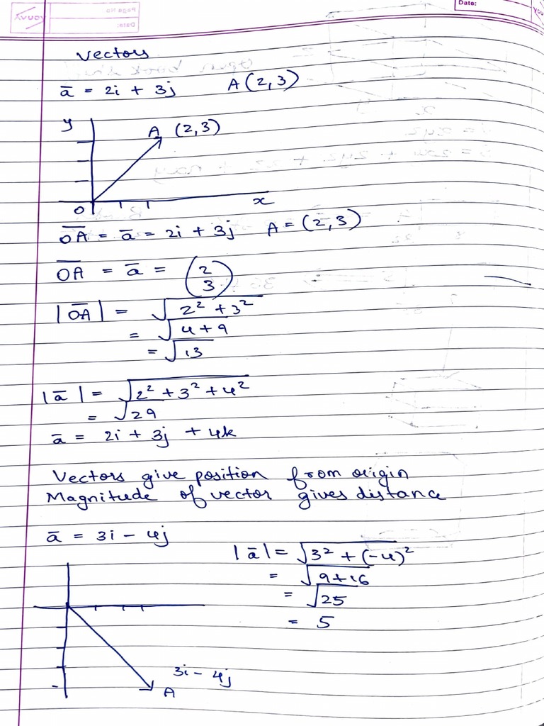 Vectors Notes | PDF