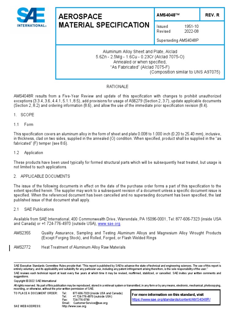 Aerospace Material Specification PDF Strength Of Materials