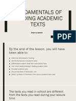 Fundamentals of Reading Academic Texts