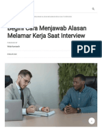 Cara Menjawab Alasan Melamar Kerja Saat Interview