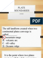Plate Boundaries Quiz