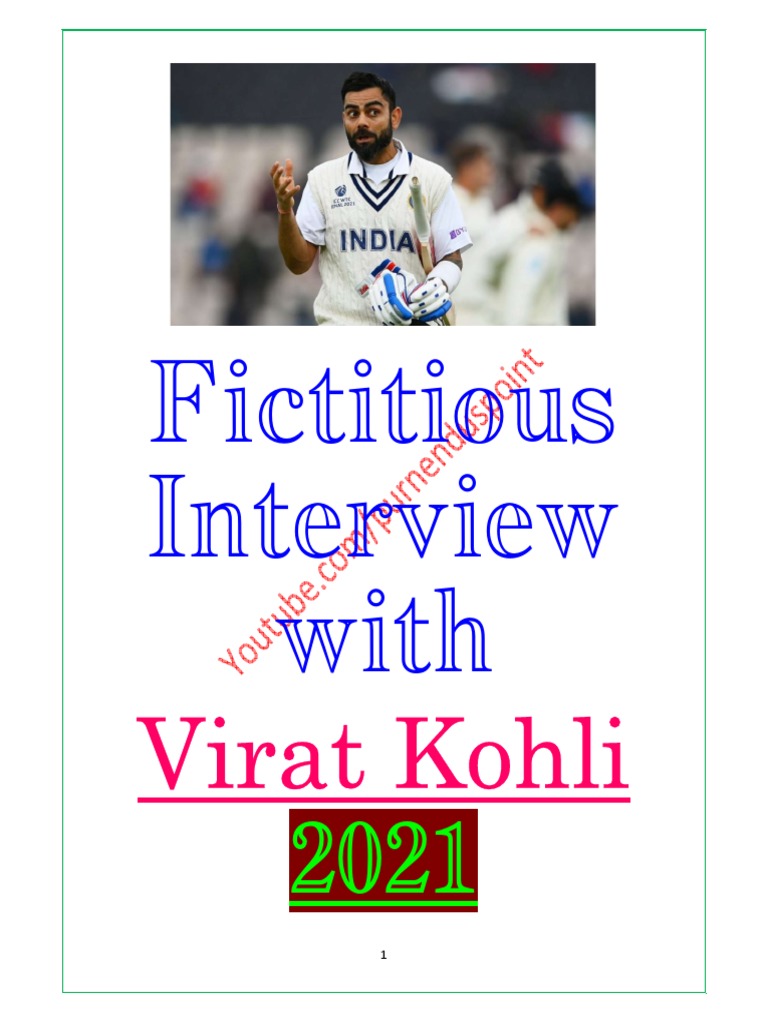 Fictitious Interview with Virat Kohli | PDF | Cricket | Sports