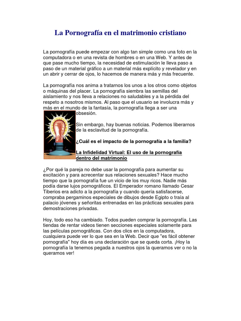 La Pornografía en El Matrimonio Cristiano | PDF | Relaciones sexuales