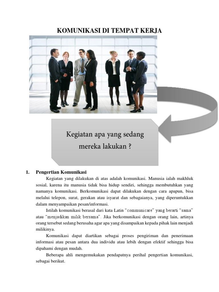 Komunikasi efektif dalam lingkungan kerja