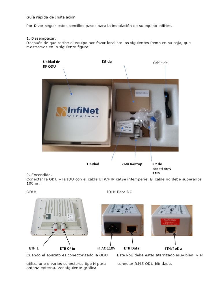 Manual de Instalacion Radios Infinet | PDF | Radio | Electrónica