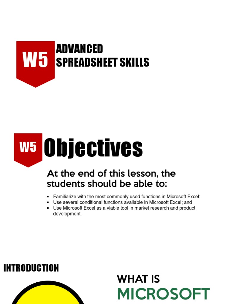 W5 Excel | PDF | Microsoft Excel | Microsoft Word