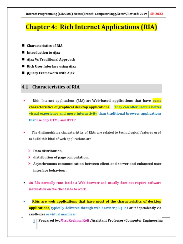 Characteristics of Rich Internet Applications | PDF