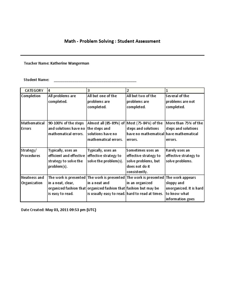 My Rubric | PDF | Career & Growth | Business