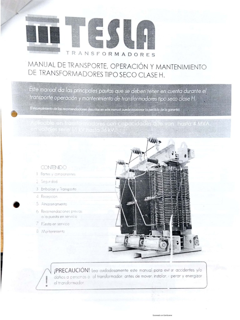 Manual De Mantenimiento Trasformador Pdf