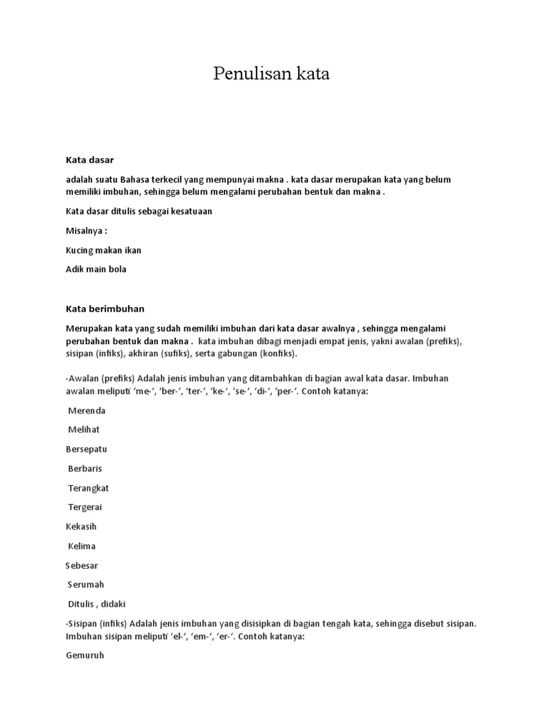 Penulisan Kata | PDF