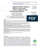 Perceived Organizational Support, Self-Efficacy and Work Engagement: Testing For The Interaction Effects