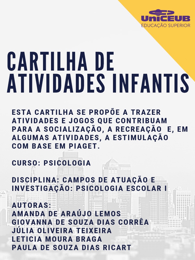 KIT JOGOS ESTRUTURADOS EDUCAÇÃO INFANTIL (Arquivo em PDF)