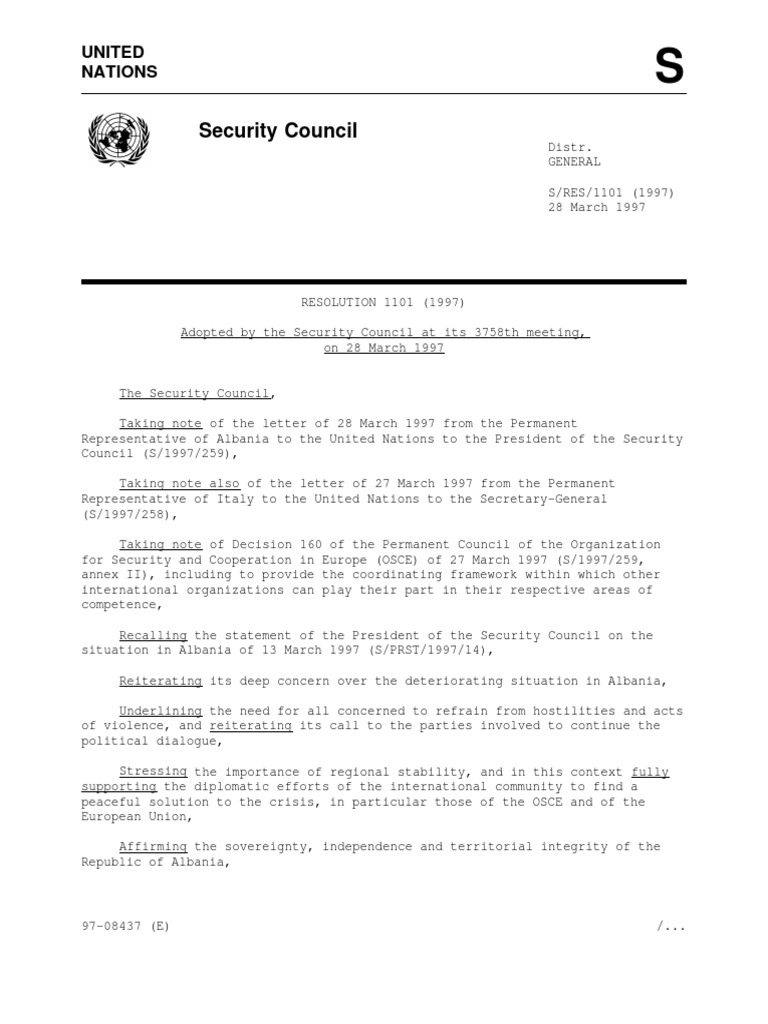 S Res 1101 (1997) en PDF United Nations Security Council