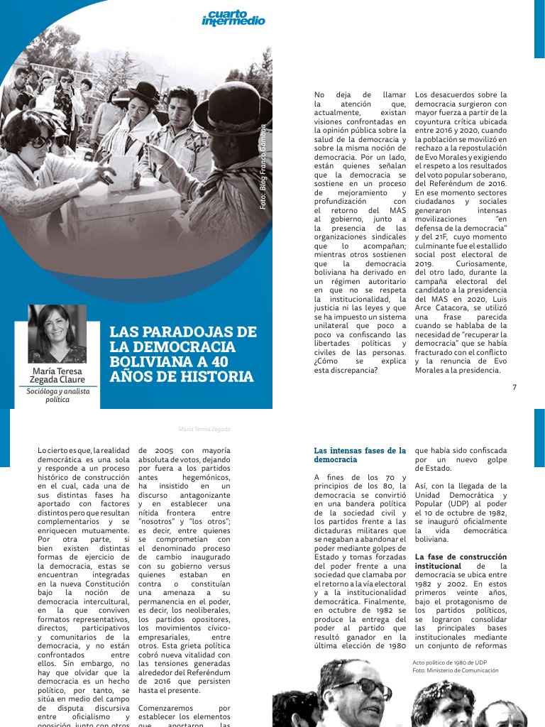 Paradojas de la democracia en Bolivia | PDF | Democracia | Ideologías ...