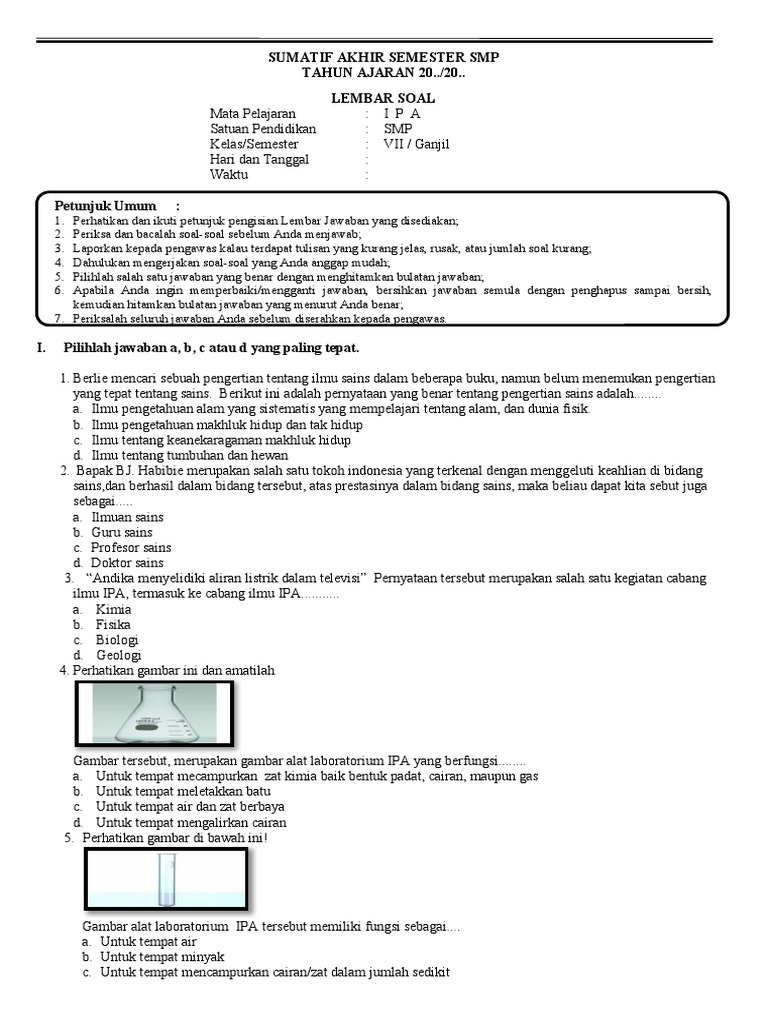Soal SAS IPA Kelas VII | PDF
