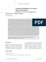 Epidemiología de Los Trastornos Psiquiátricos en Niños y Adolescentes Revisión 2009