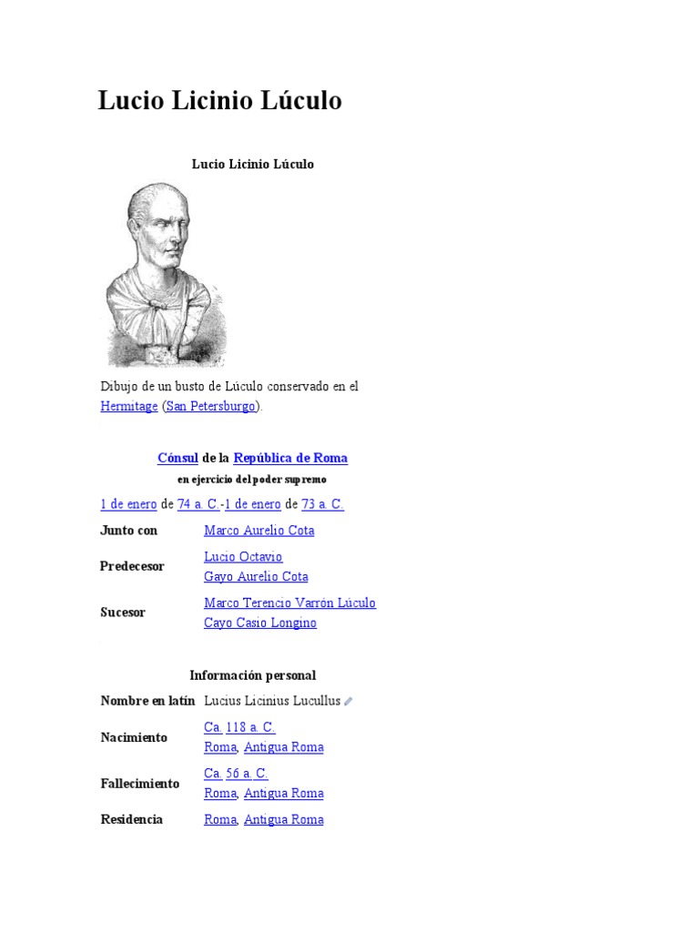 Lucio Licinio Lúculo PDF Antiguedad clasica Civilizaciones clásicas