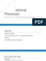 Organizational Processes: Session 1 and 2 - Foundations of Group Behavior