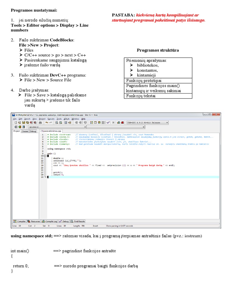 C++ Pradzia | PDF
