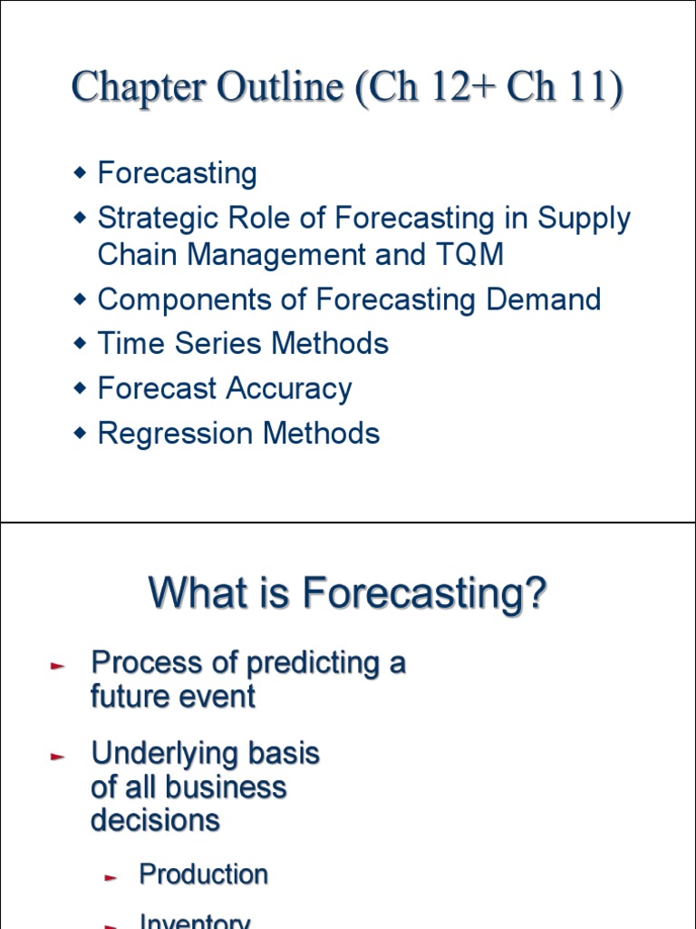 CH 12 Forecasting PDF Forecasting Supply Chain Management