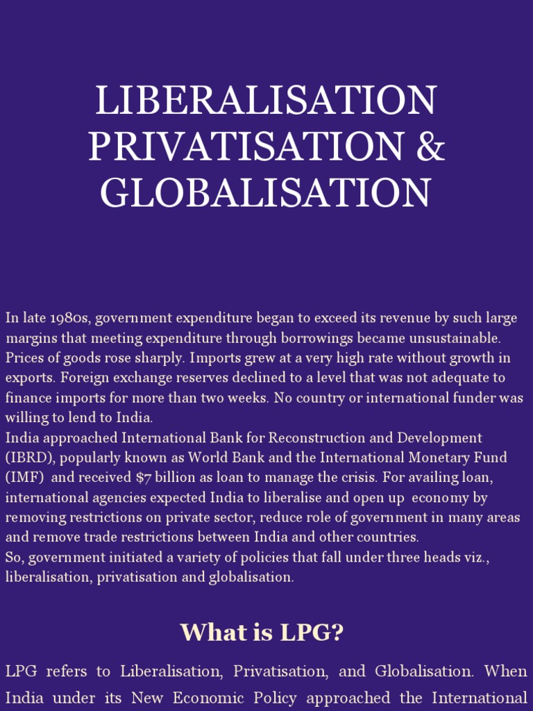 liberalisation privatisation and globalisation case study