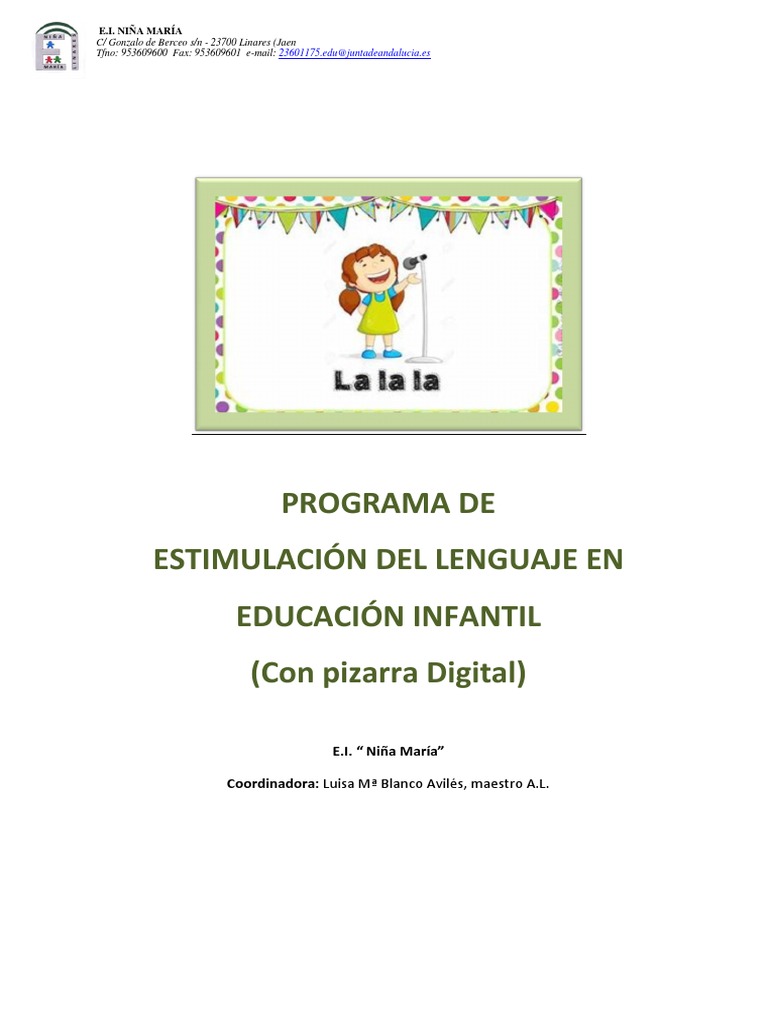 Estimulación del Lenguaje Infantil | PDF | Educación de la primera ...