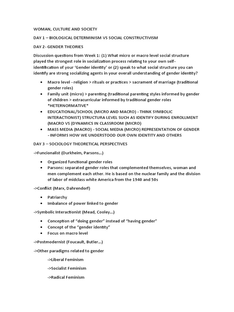 Woman Culture Society PDF Gender Gender Studies