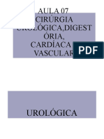 Principais cirurgias urológicas, digestivas, cardíacas e vasculares