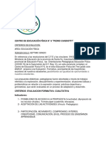 CENTRO DE EDCUCACIÓN FÍSICA N°6 Pedro Candiotti. Proceso Evaluativo. 7mo Grado.