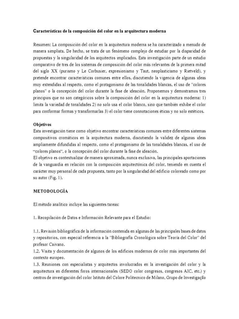 Características de La Composición Del Color en La Arquitectura Moderna ...