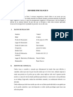 Informe psicológico sobre ansiedad moderada