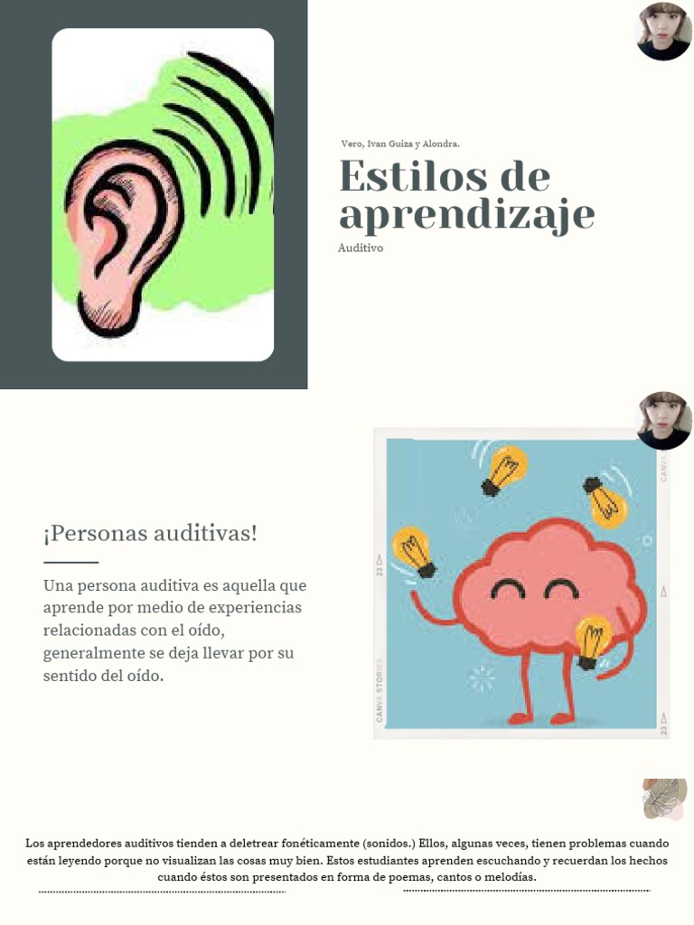 Características del Aprendizaje Auditivo | PDF | Artes del Lenguaje y ...