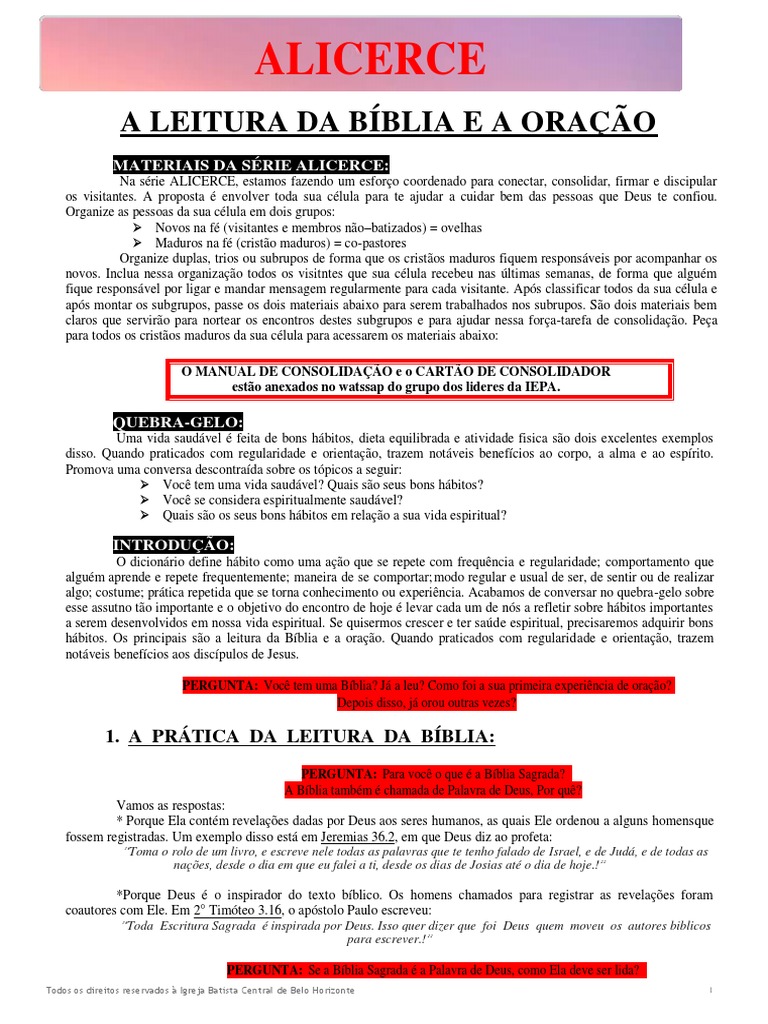 Alicerce: Fortalecendo a Fé Cristã | PDF