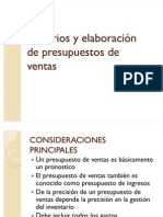 Criterios y Elaboración de Presupuestos de Ventas