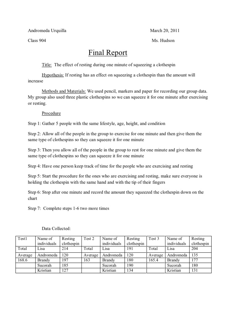 Final Report Science Lab