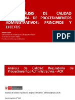 El Análisis de Calidad Regulatoria - Principios y Efectos