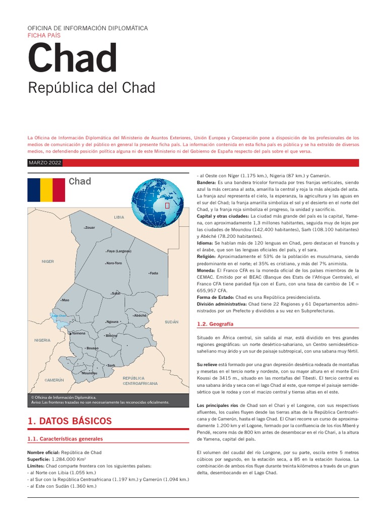 Chad - Ficha Pais | PDF | Chad | Libia