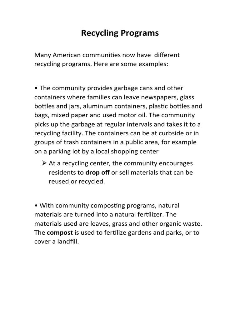 Recycling Programs | PDF | Science & Mathematics