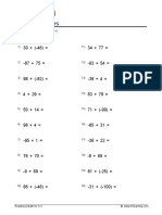 Grade 5 Integers Addition B