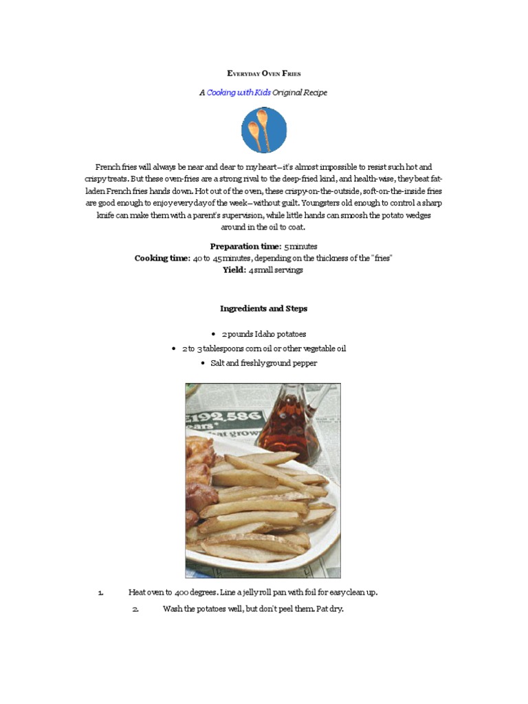 Everyday Oven Fries | PDF | French Fries | Lasagne