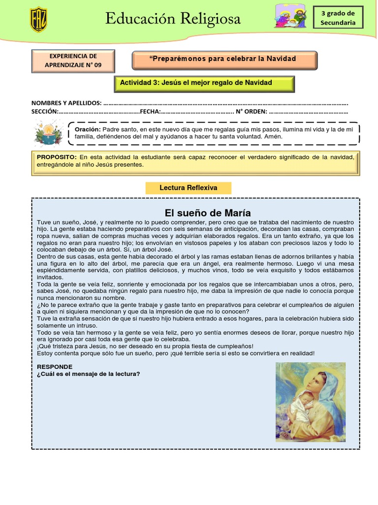 Significado de la Navidad en 3° Secundaria | PDF | Navidad | Natividad ...