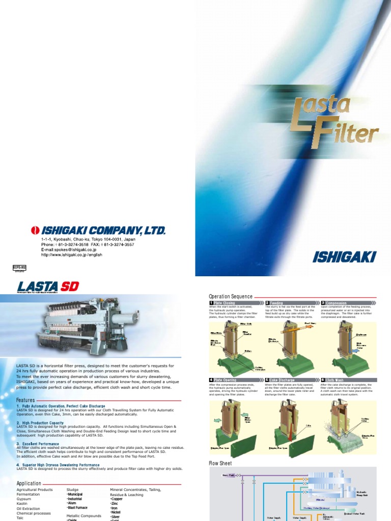 LASTA SD & MC Filter Press Overview | PDF